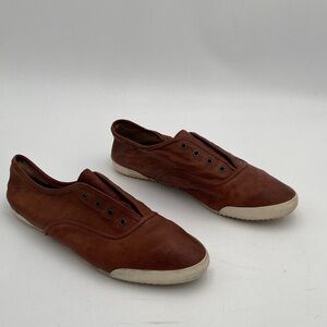 Frye Brown Leather Sneakers moccasin women 7.5 casual office Y2K vacation retro